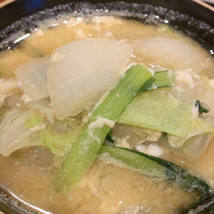 白菜と小松菜の味噌煮